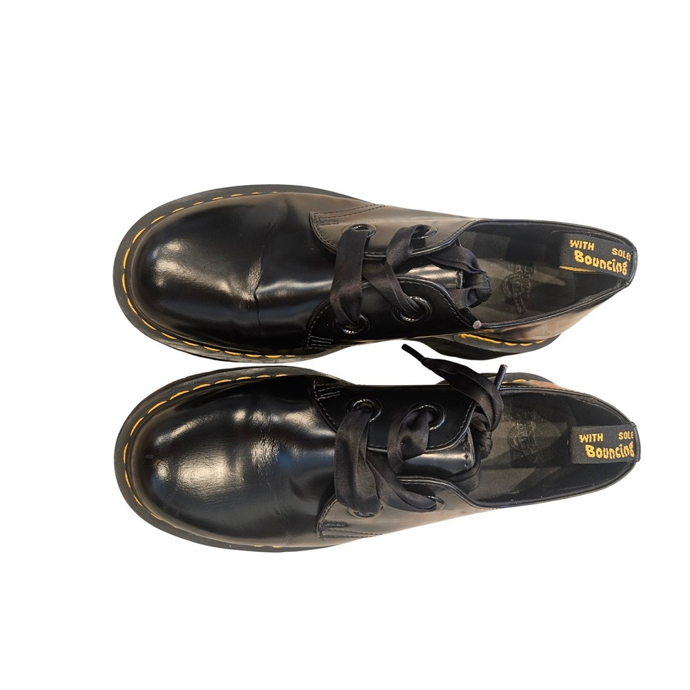Dr. Martens Holly Platform Shoes Women 10 Black Excellent Ribbon Laces 2-Eye